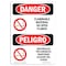Signmission Safety Sign, OSHA, 10" Height, Rigid Plastic, Flammable Materials No Open Flames Spanish OS-DS-P-710-VS-1253 - alternate 1